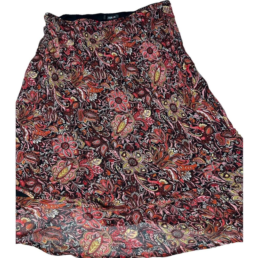 Style & Co. Multicolor Floral A-Line Skirt